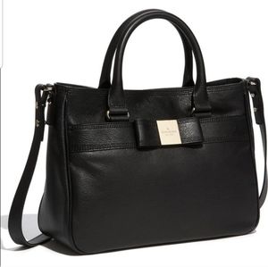 ♠️ Kate Spade Primrose Hill Goldie Black Leather Bow Purse